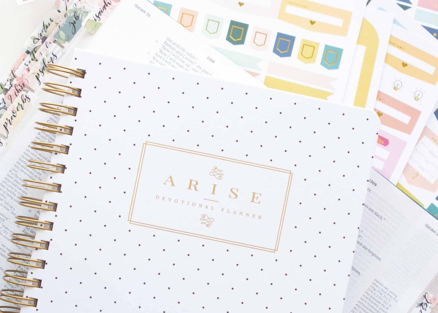 Arise Christian Planner - White Polka Dots