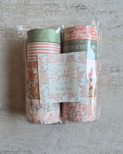 Washi Tape Set (10 Designs) - Peach