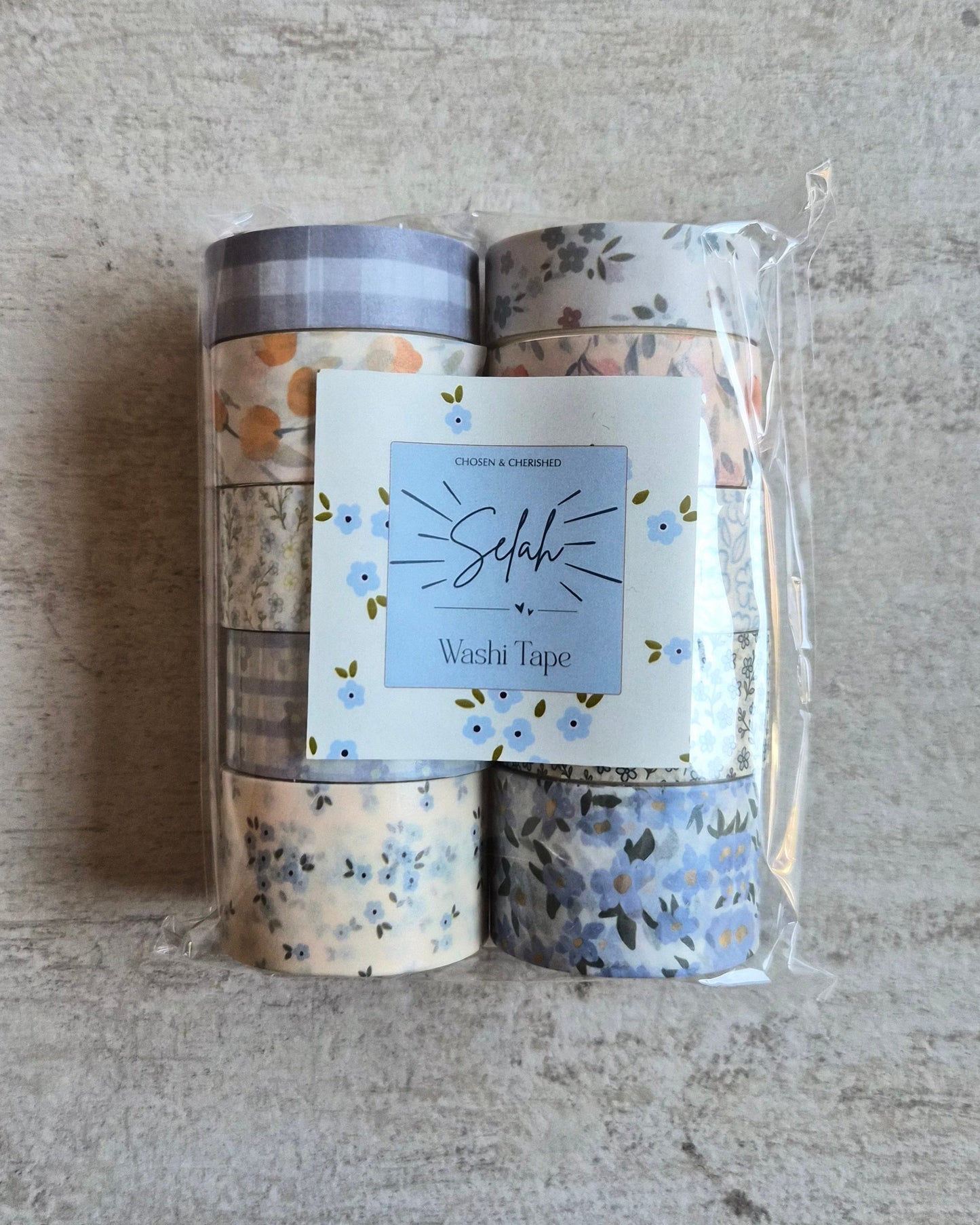 Washi Tape Set (10 Designs) - Blue