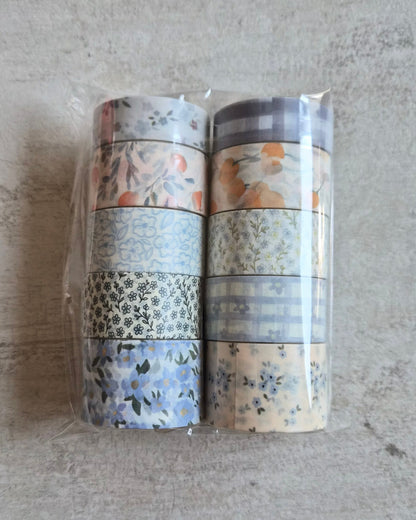 Washi Tape Set (10 Designs) - Blue