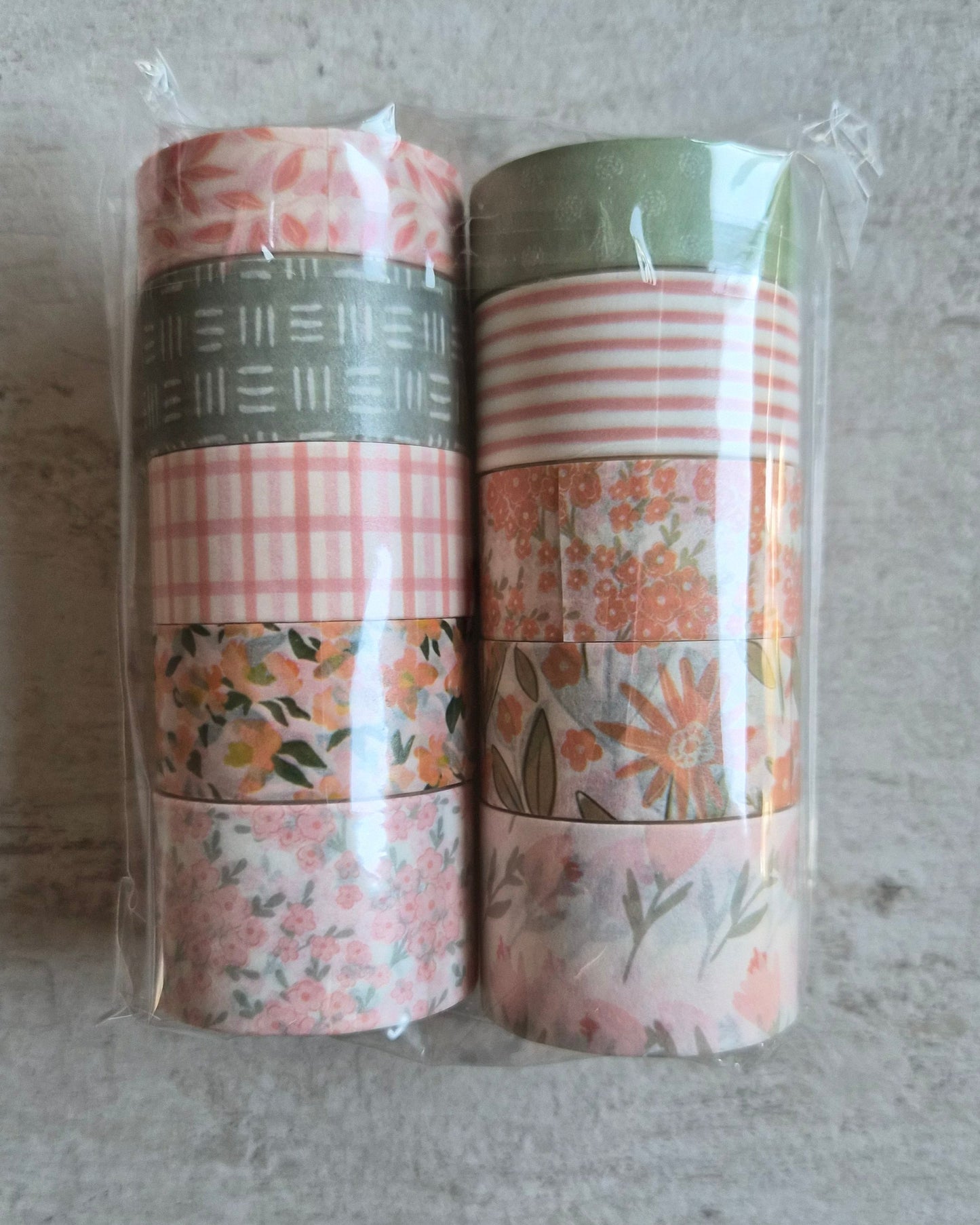Washi Tape Set (10 Designs) - Peach