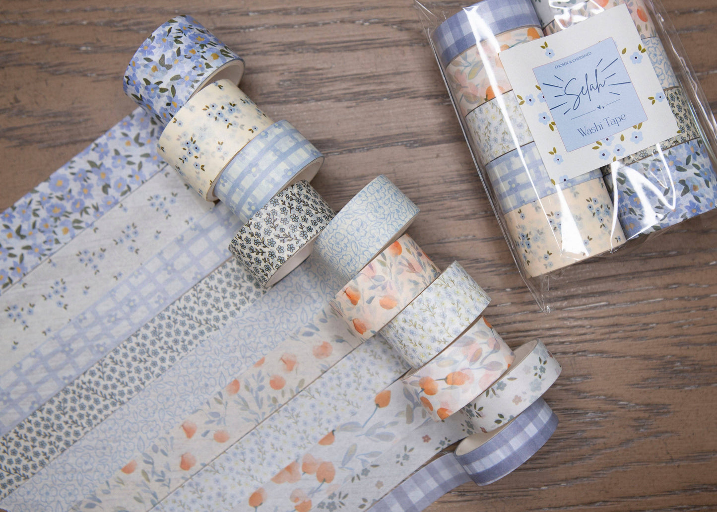 Washi Tape Set (10 Designs) - Blue