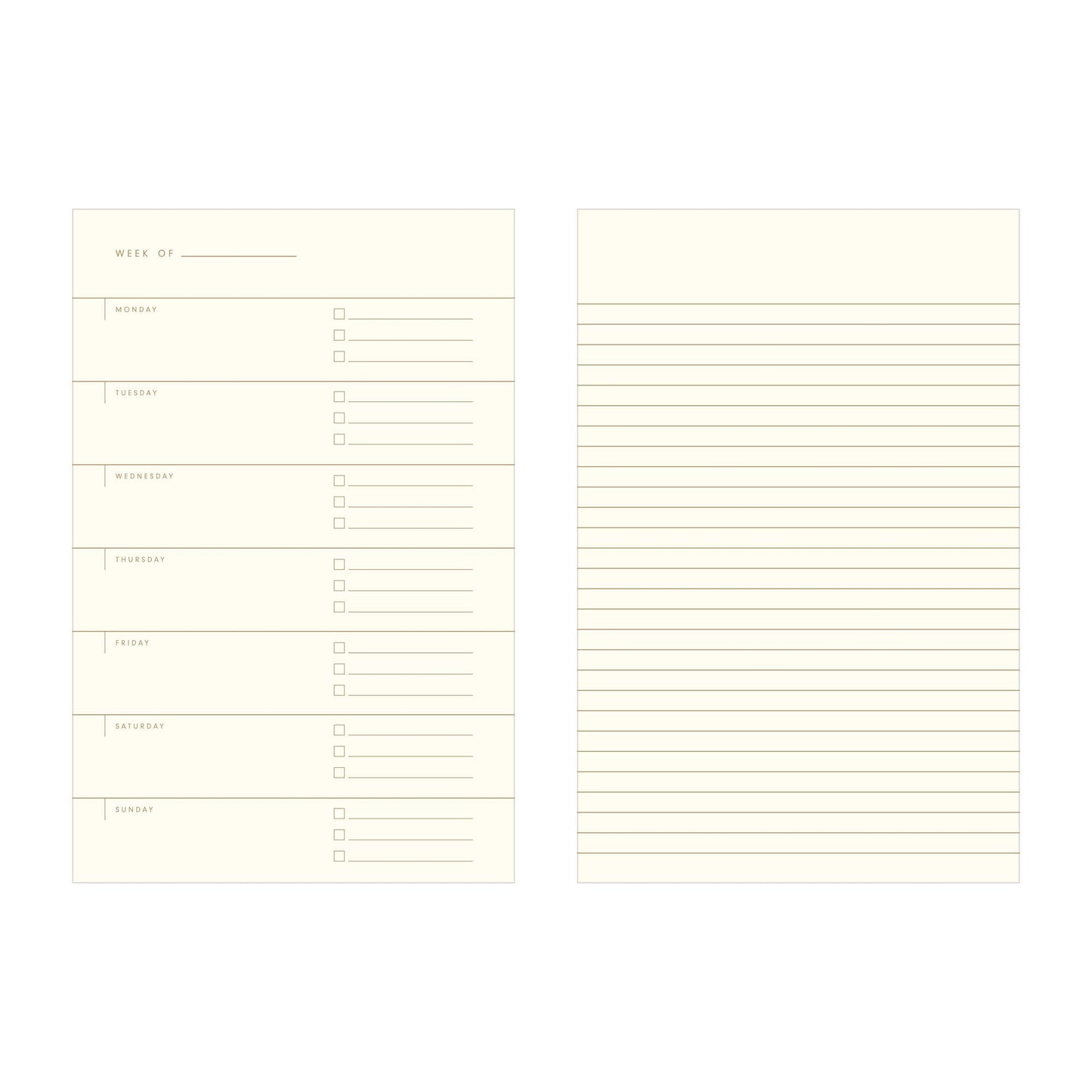Striped Undated Weekly Planner Journal