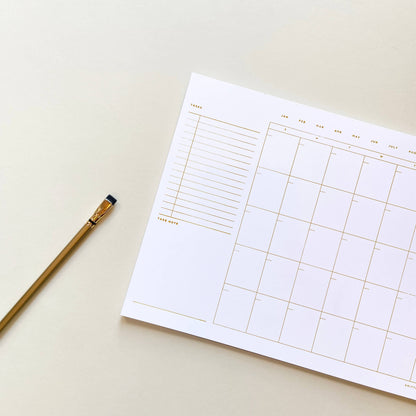 Open Dated Desk Calendar