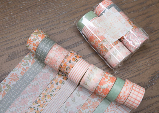 Washi Tape Set (10 Designs) - Peach