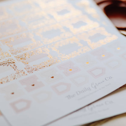Bible Tabs - Gold Foil & Dusty Pink