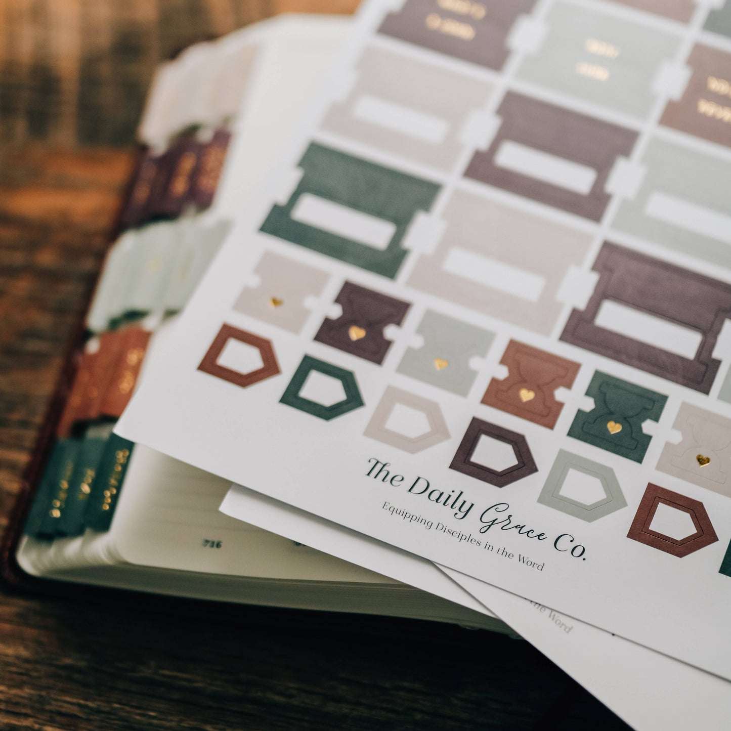 Bible Tabs - Gold Foil & Jewel Tones