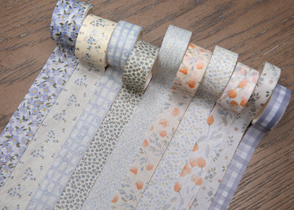 Washi Tape Set (10 Designs) - Blue