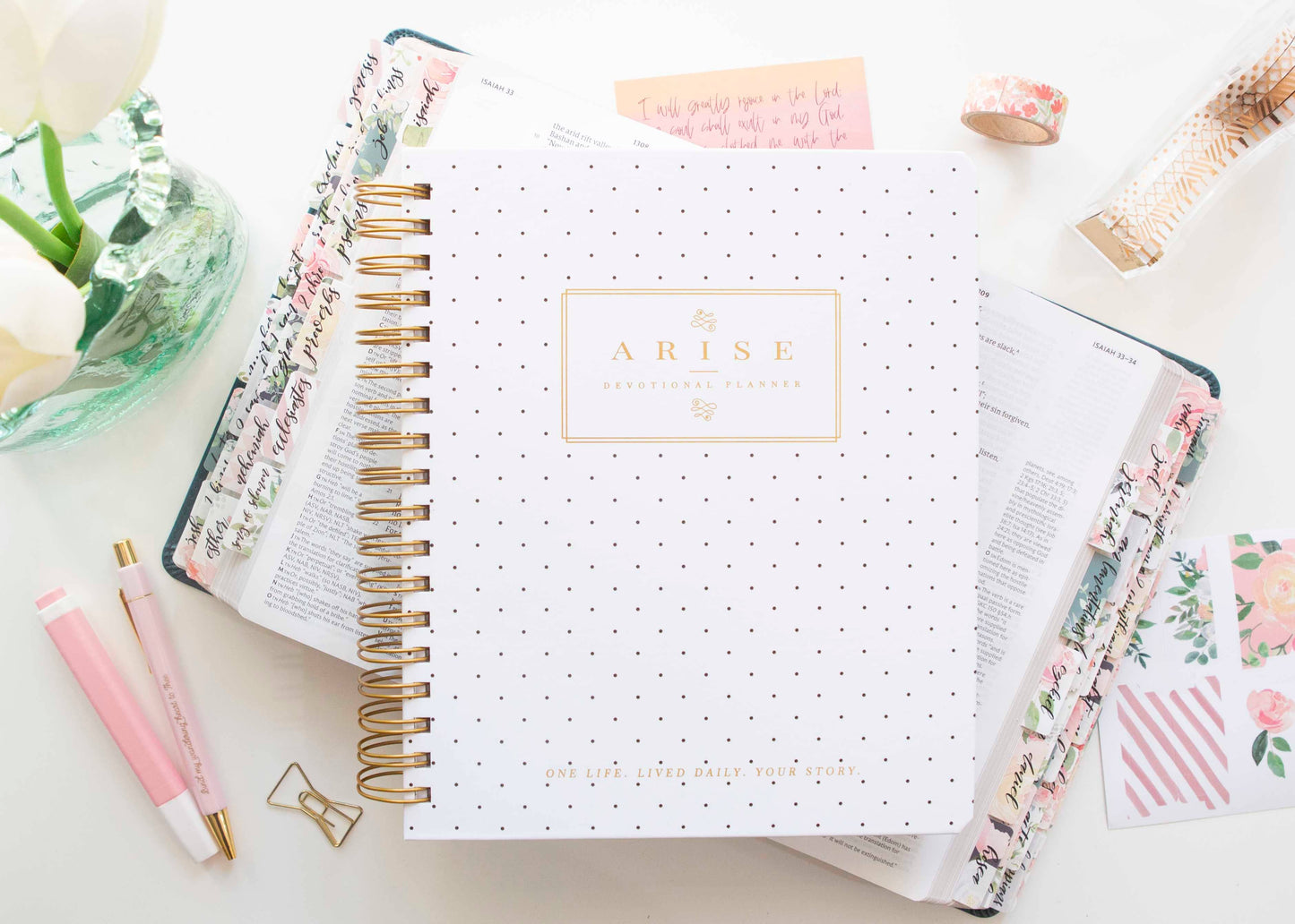 Arise Christian Planner - White Polka Dots