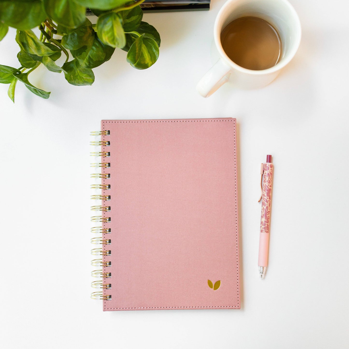 Linen Journal (Spiral) - Rose