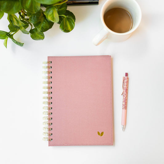 Linen Journal (Spiral) - Rose